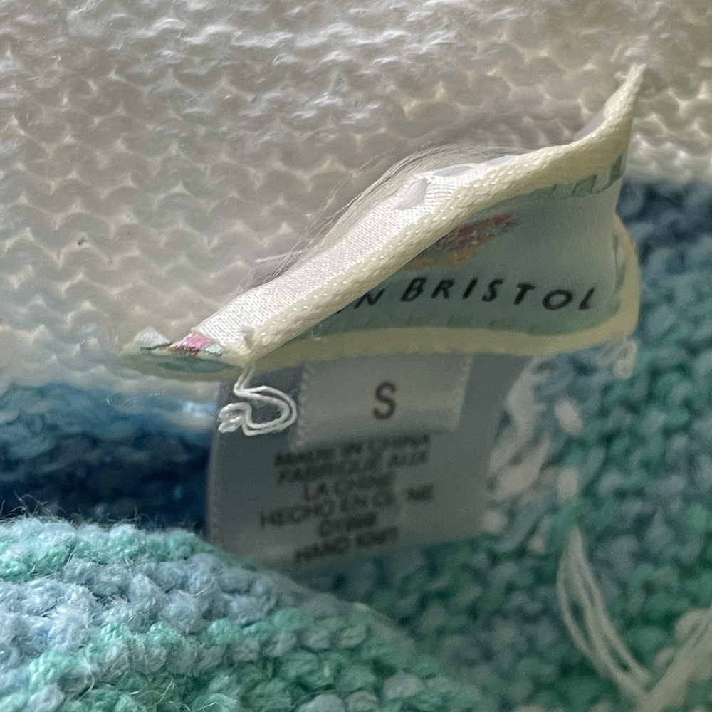 Susan Bristol Hand Knit Fish Cardigan S Coastal Beach Short Sleeve - Picture 4 of 8